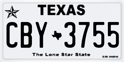 TX license plate CBY3755