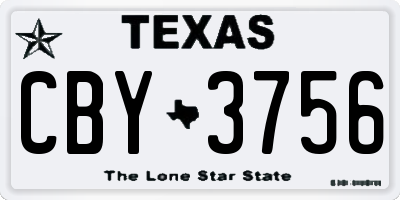 TX license plate CBY3756