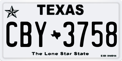TX license plate CBY3758