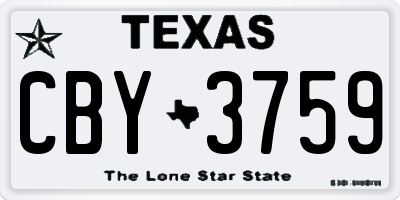 TX license plate CBY3759