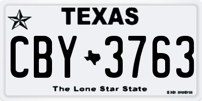 TX license plate CBY3763