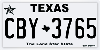 TX license plate CBY3765