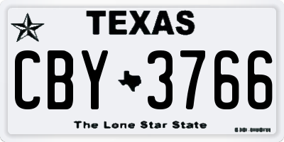 TX license plate CBY3766