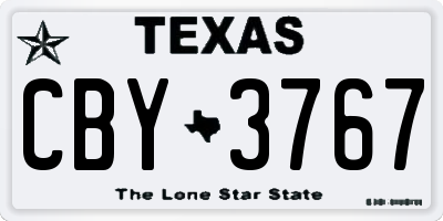 TX license plate CBY3767