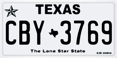 TX license plate CBY3769