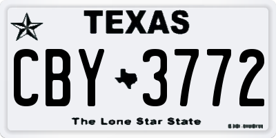 TX license plate CBY3772