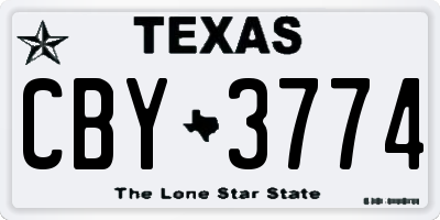 TX license plate CBY3774