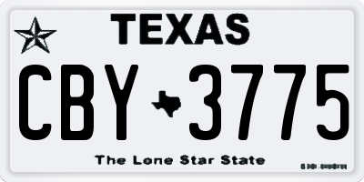 TX license plate CBY3775
