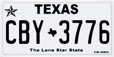 TX license plate CBY3776