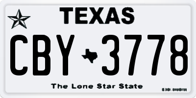 TX license plate CBY3778