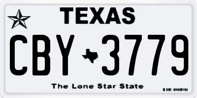 TX license plate CBY3779