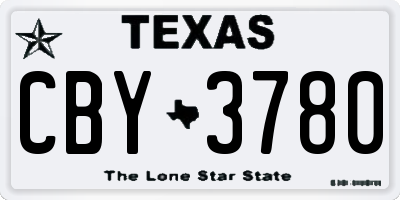 TX license plate CBY3780