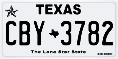 TX license plate CBY3782