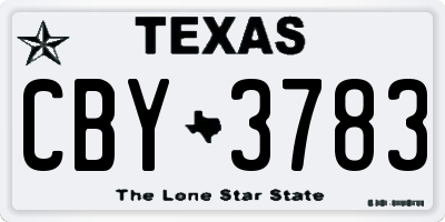 TX license plate CBY3783