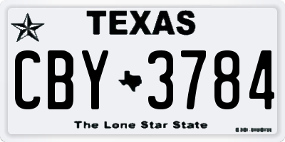 TX license plate CBY3784