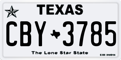 TX license plate CBY3785