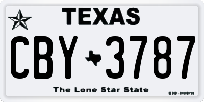 TX license plate CBY3787