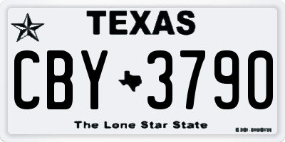 TX license plate CBY3790