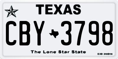 TX license plate CBY3798