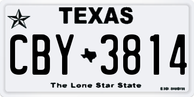 TX license plate CBY3814