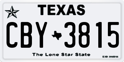 TX license plate CBY3815