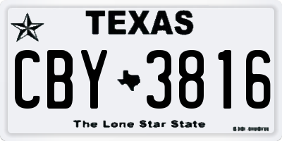 TX license plate CBY3816