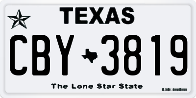 TX license plate CBY3819
