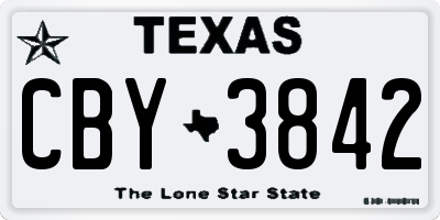 TX license plate CBY3842