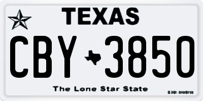 TX license plate CBY3850