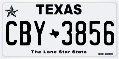 TX license plate CBY3856