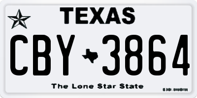 TX license plate CBY3864