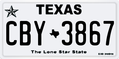 TX license plate CBY3867