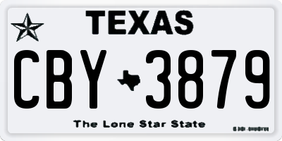 TX license plate CBY3879