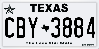 TX license plate CBY3884