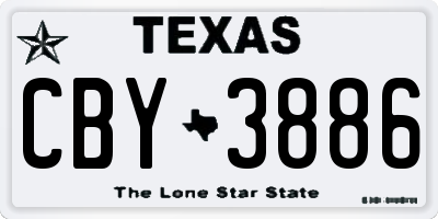 TX license plate CBY3886