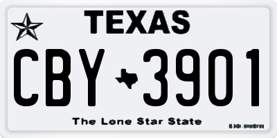 TX license plate CBY3901
