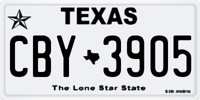 TX license plate CBY3905