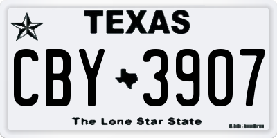 TX license plate CBY3907