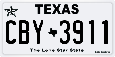 TX license plate CBY3911