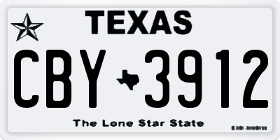 TX license plate CBY3912