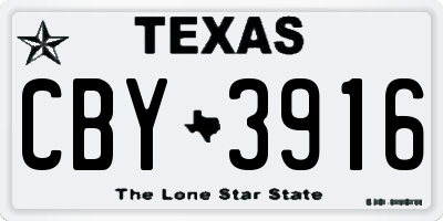 TX license plate CBY3916
