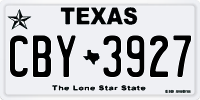 TX license plate CBY3927