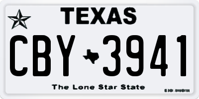 TX license plate CBY3941