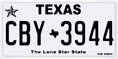 TX license plate CBY3944