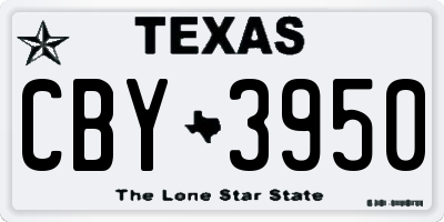 TX license plate CBY3950
