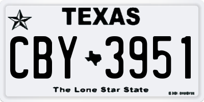 TX license plate CBY3951