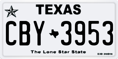 TX license plate CBY3953