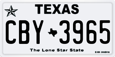 TX license plate CBY3965