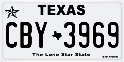 TX license plate CBY3969