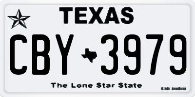 TX license plate CBY3979